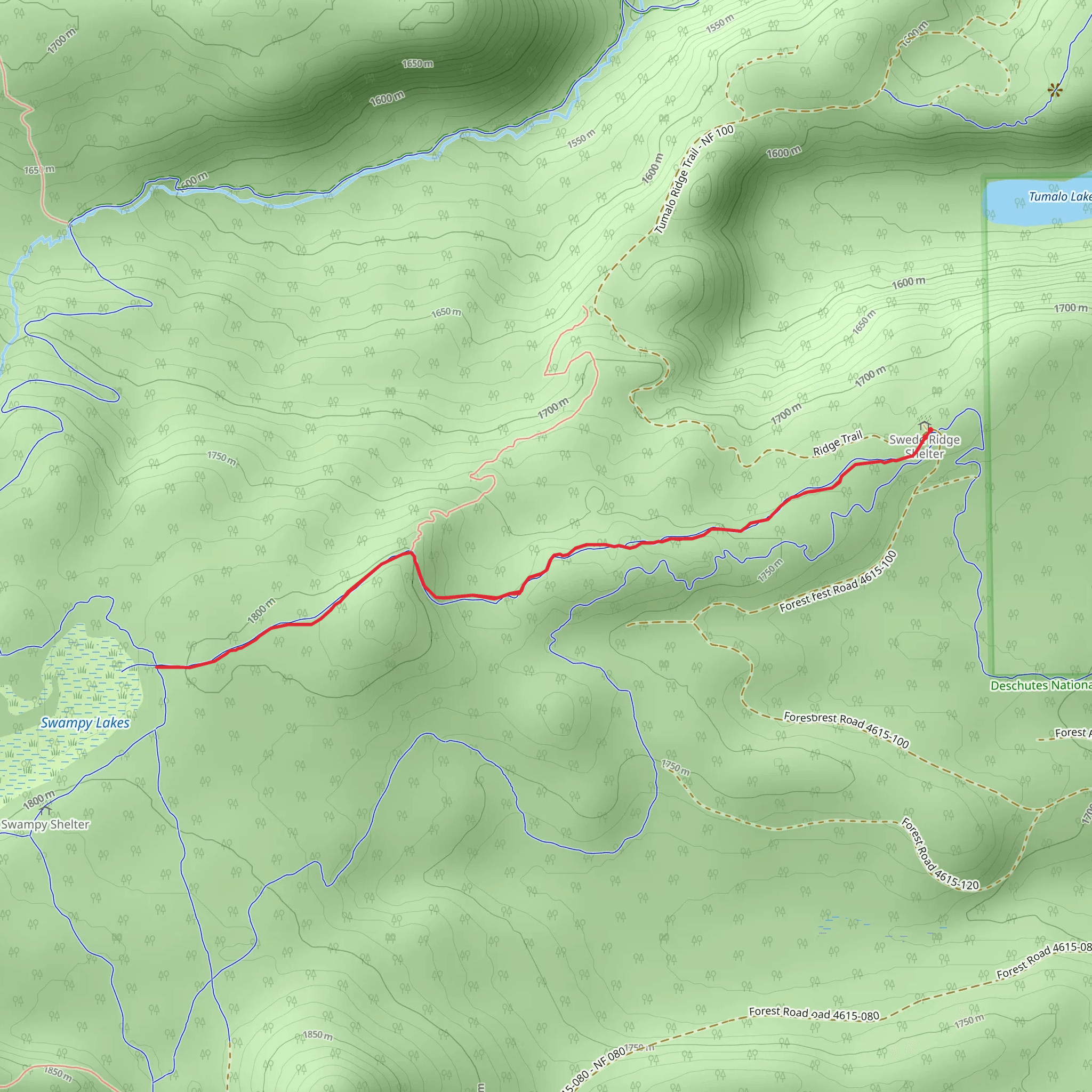 Swede Ridge Trail mobile static map