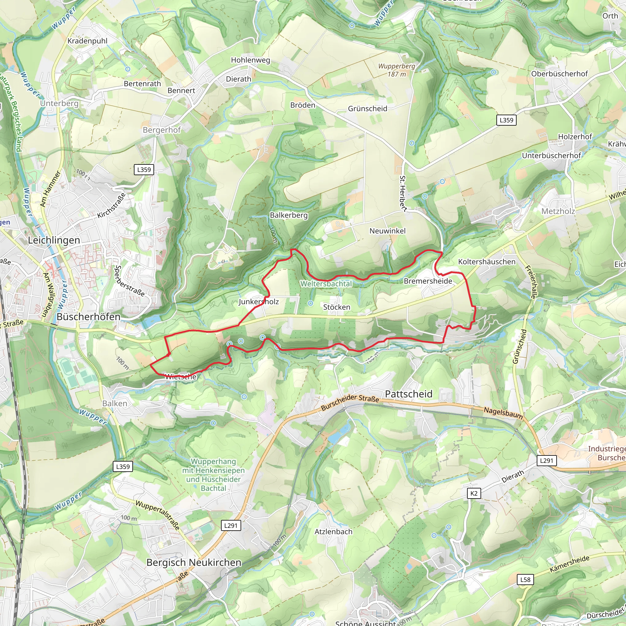 Talsperre Diepental via Leichlingen Sonne Rundweg mobile static map