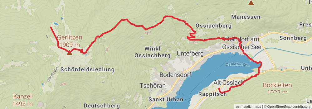 Alpe Adria Walk stage 21 Map