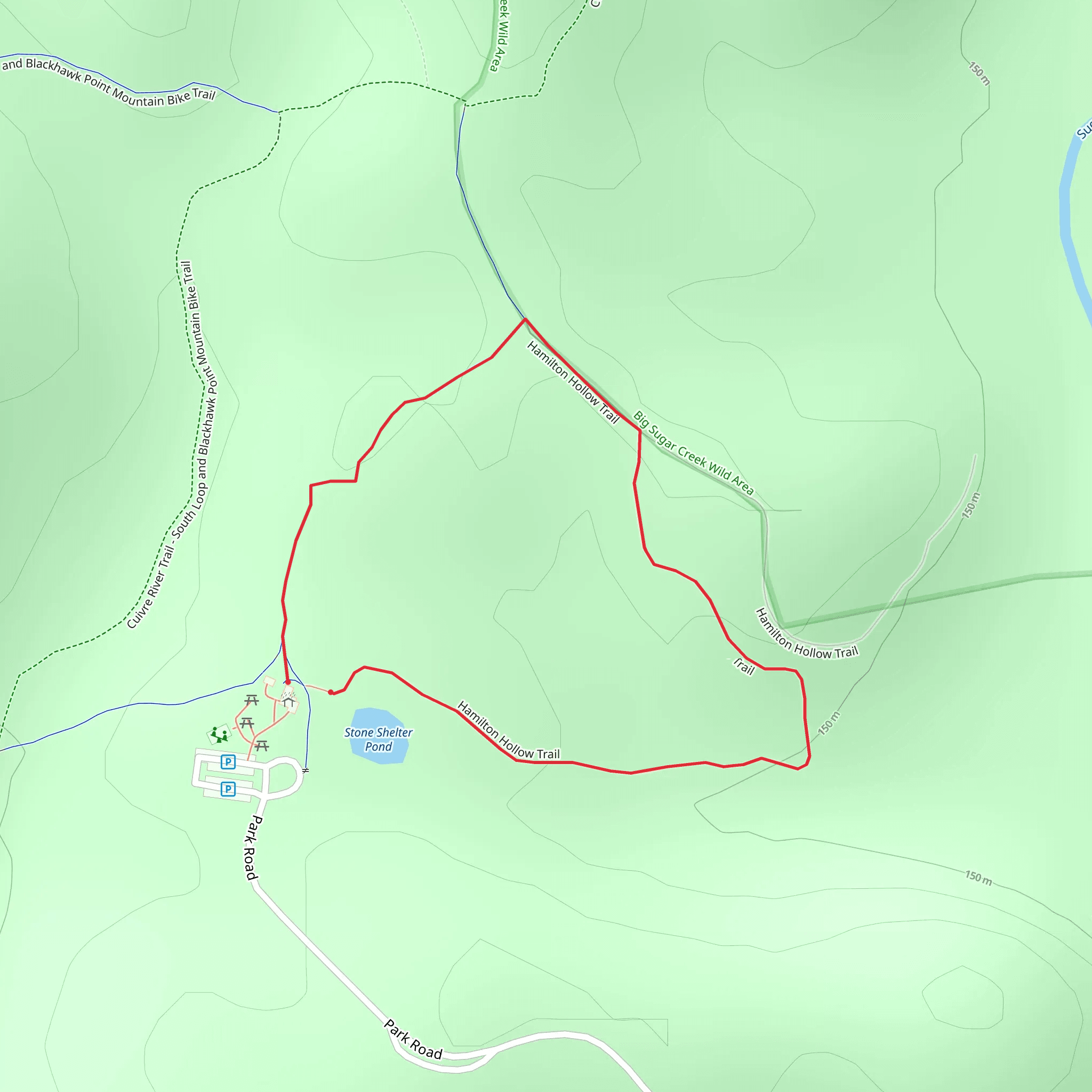 Hamilton Hollow Loop Trail mobile static map