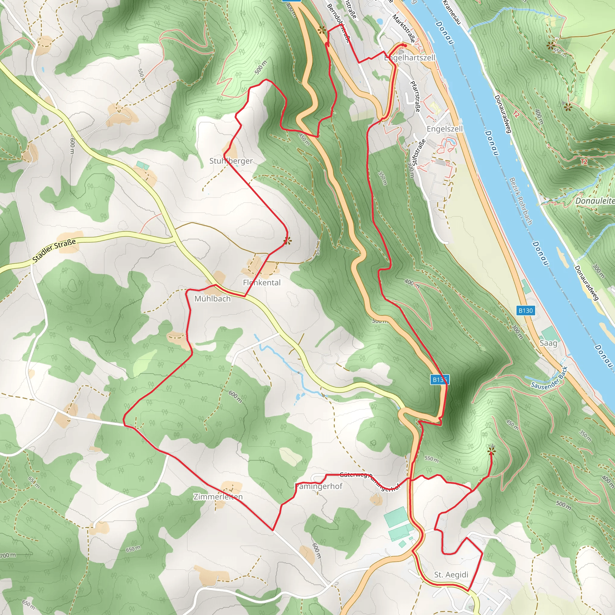 Engelhartszell Trappists Loop Trail mobile static map