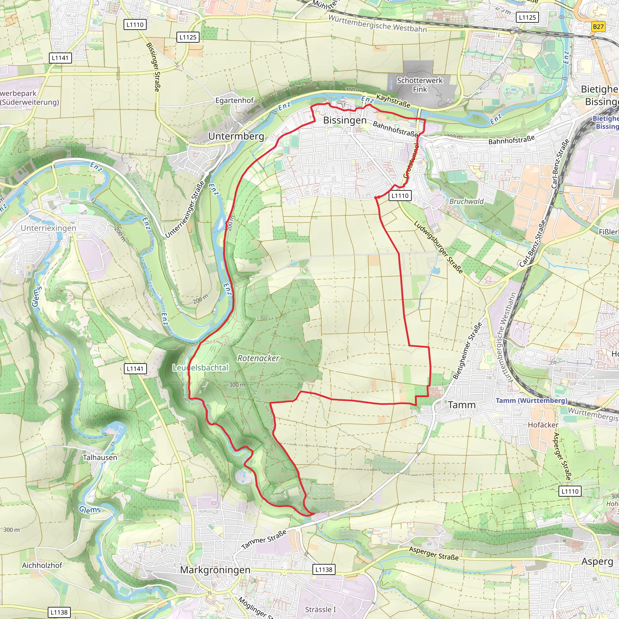Bissingen and Rotenackerstraße mobile static map