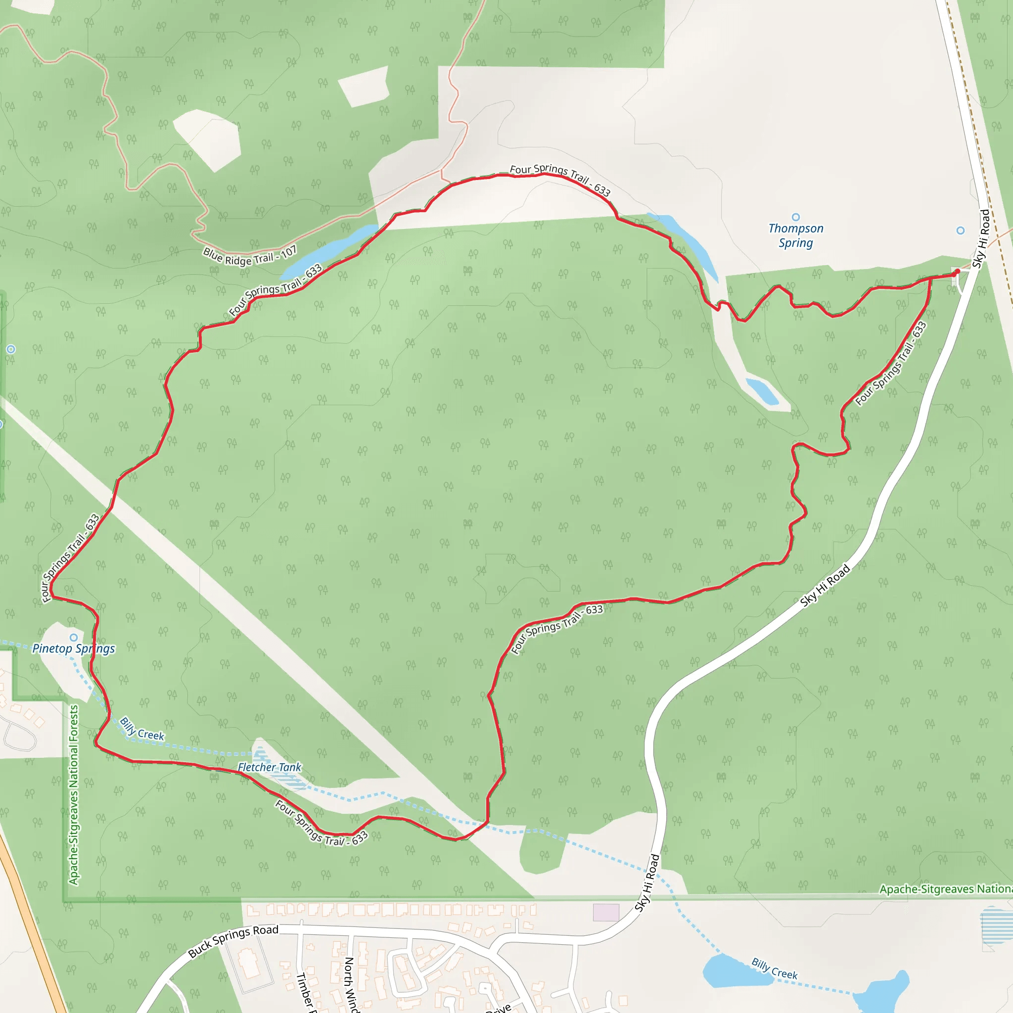 Four Springs Trail mobile static map
