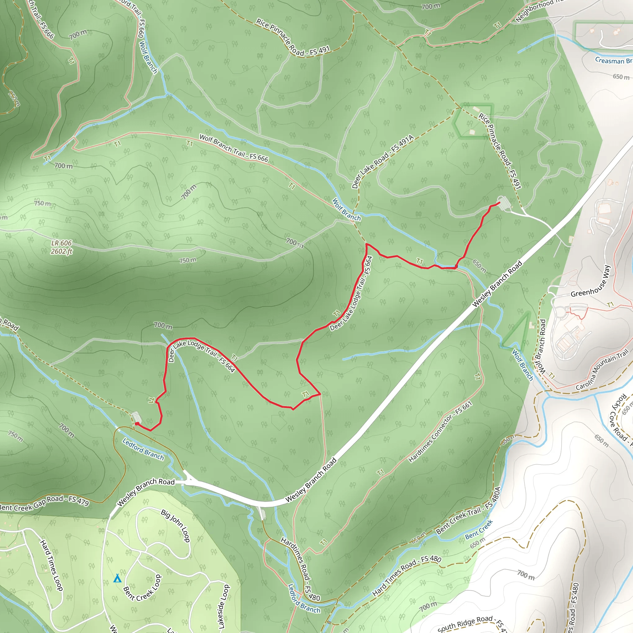 Deer Lake Lodge Trail mobile static map
