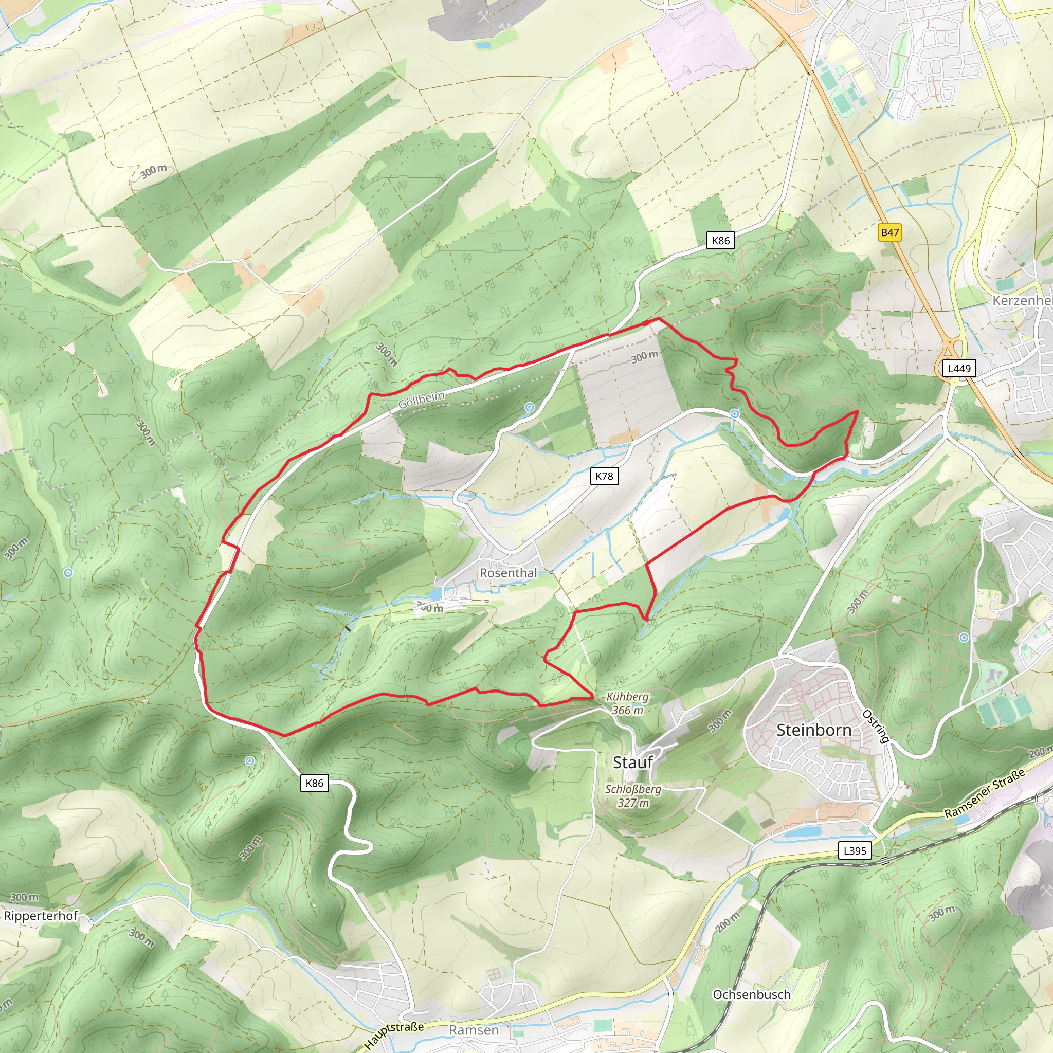 Rosenwanderweg and Saar Rhein Main Weg Teil mobile static map