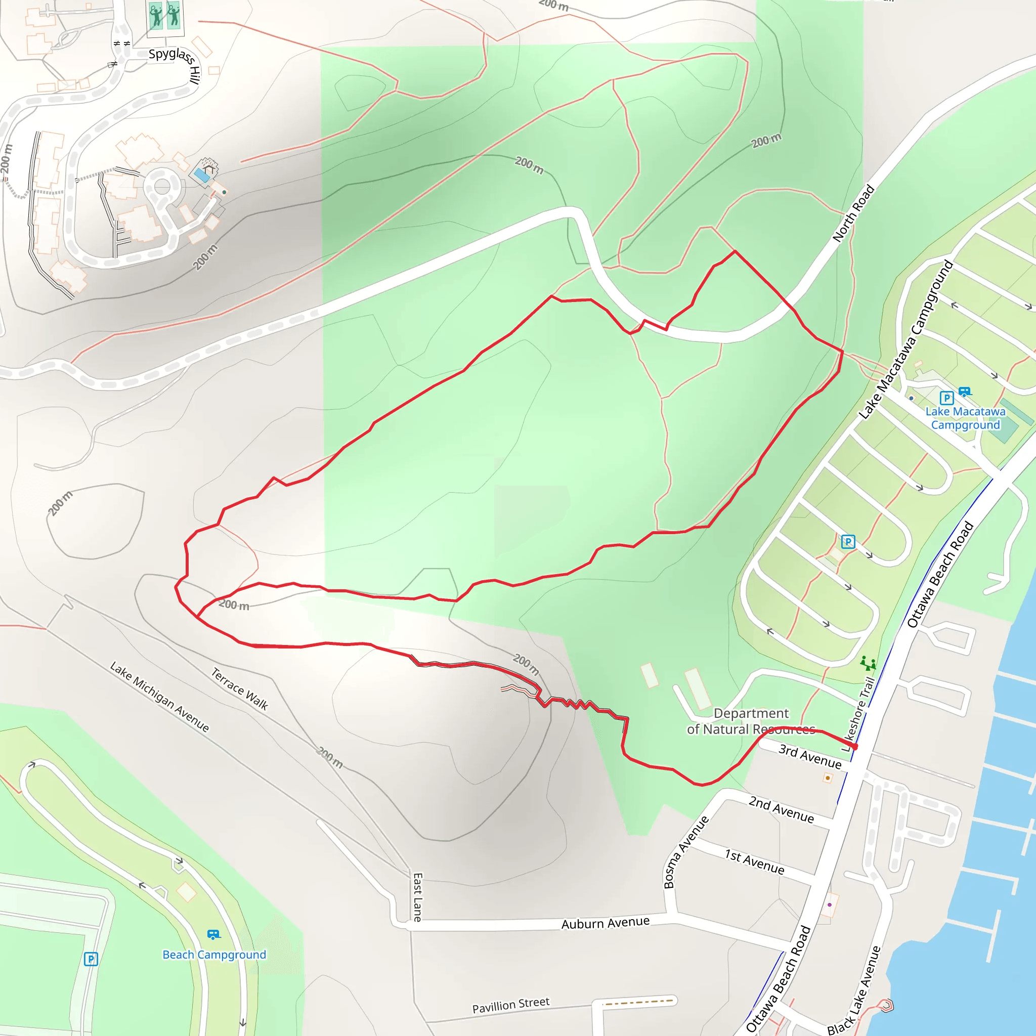 Holland State Park Loop mobile static map