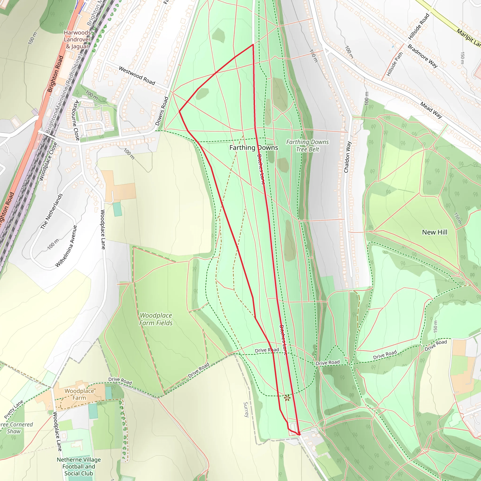 Farthing Downs mobile static map