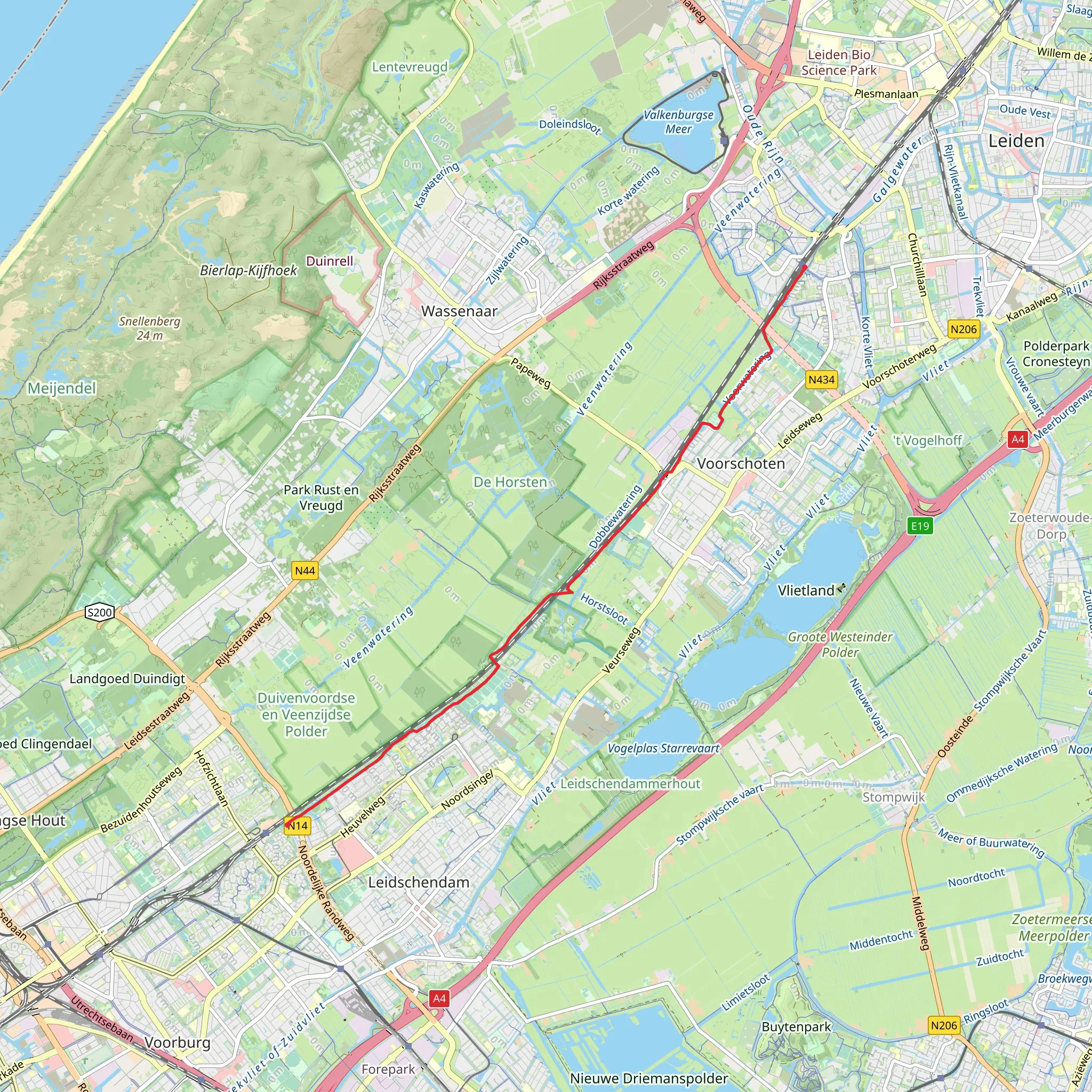 De Vink to Den Haag Mariahoeve via Van Wassenaerlaantje and Kastelenring mobile static map