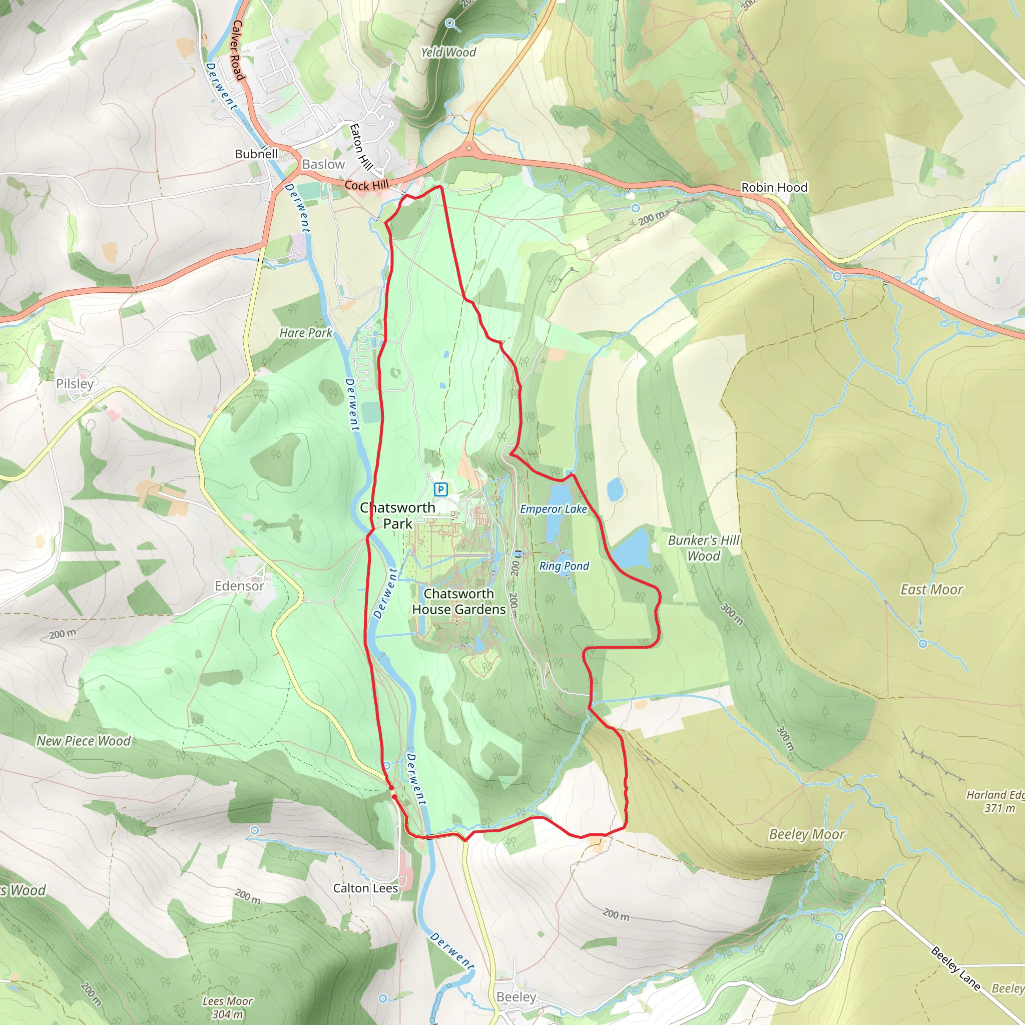 Chatsworth Park from Calton Lees mobile static map