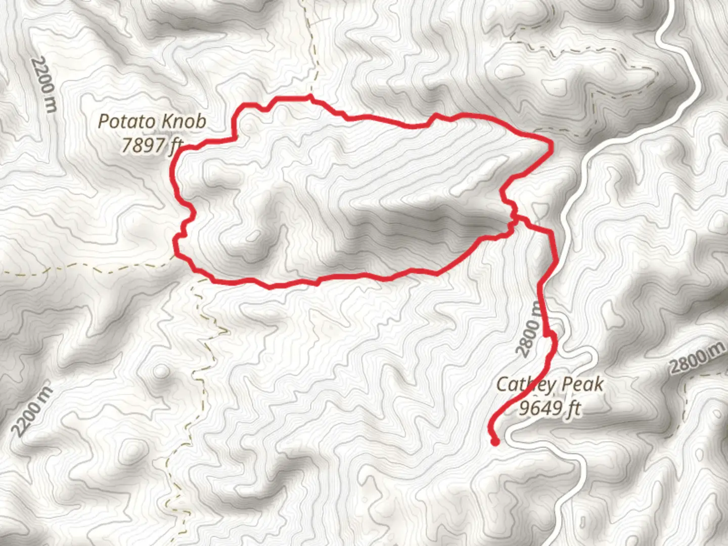 An image depicting the trail Rim, San Andreas Canyon and Heart Attack Canyon Loop Trail and its surrounding area.