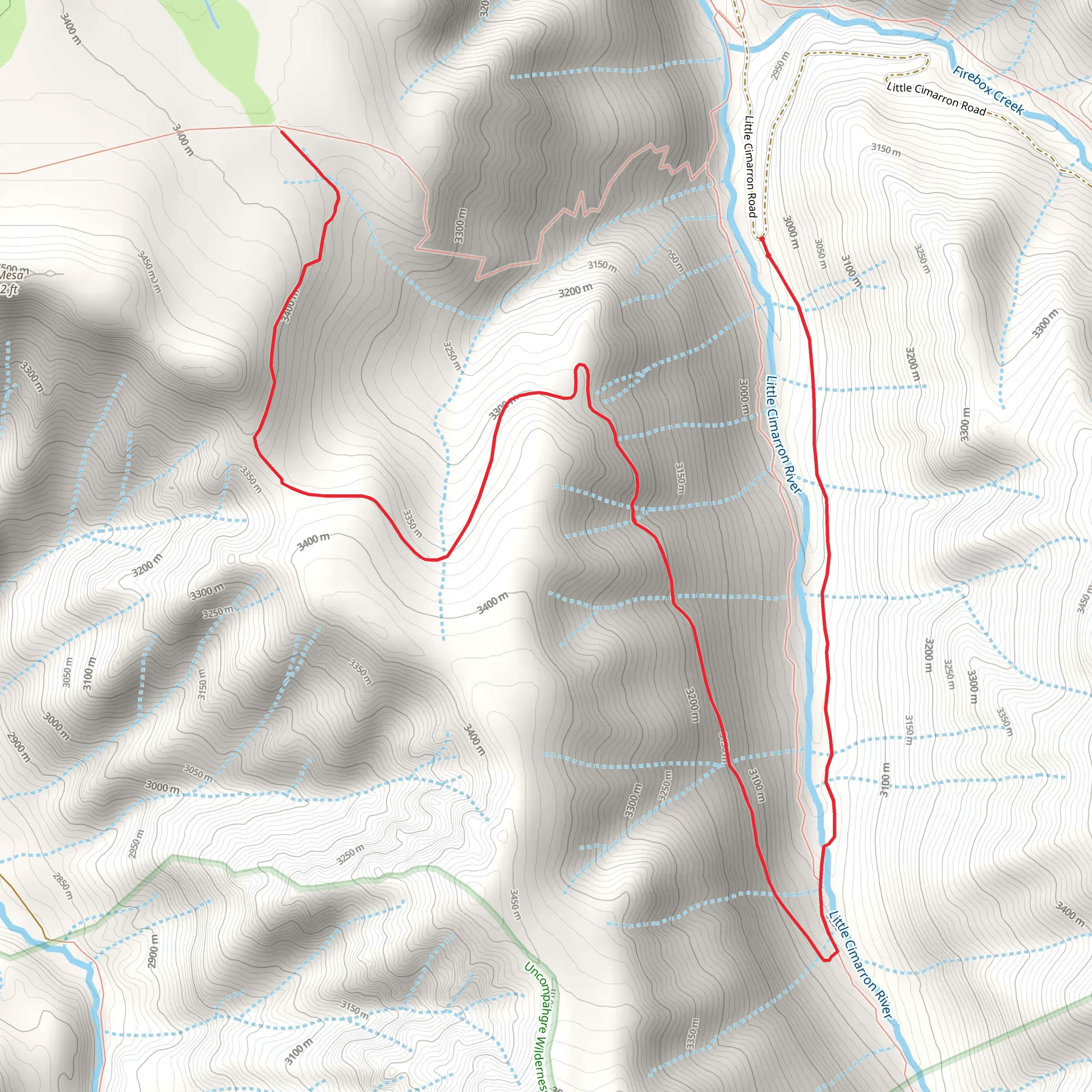 High Mesa via Uncompahgre Trail mobile static map