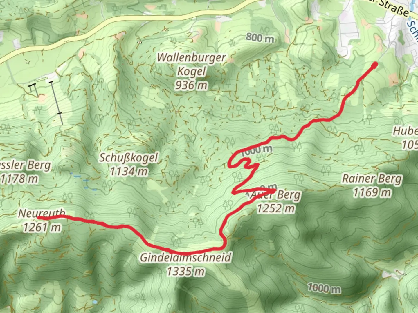 An image depicting the trail Neureuth Kapelle Walk and its surrounding area.