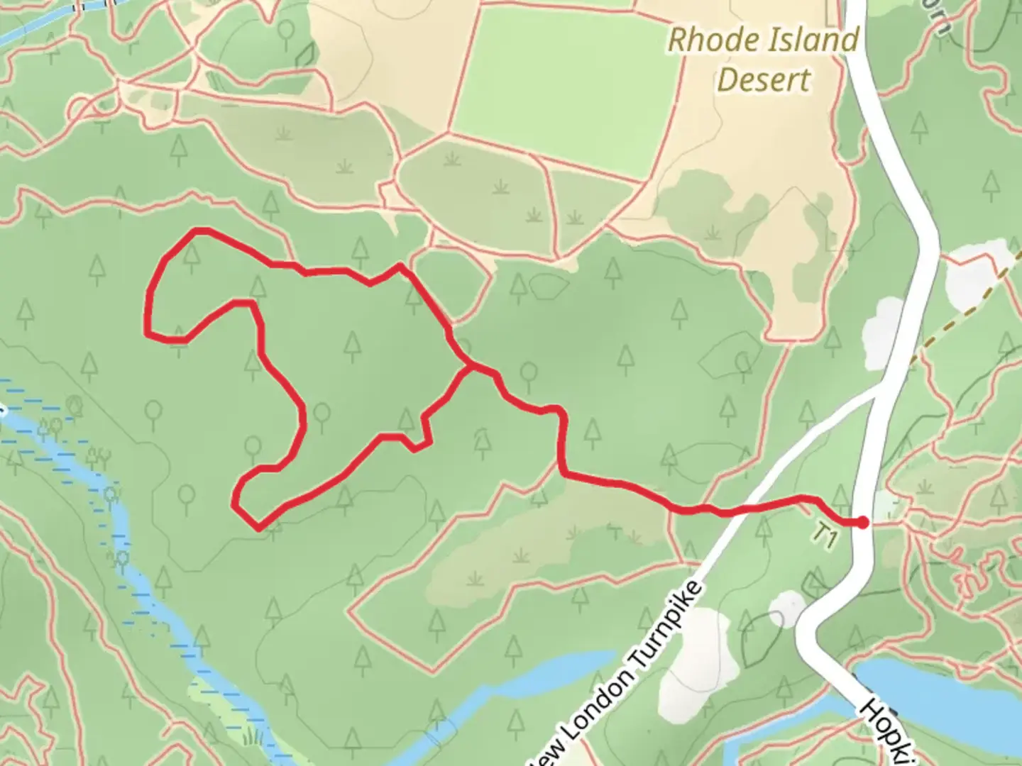 An image depicting the trail Shoot The Moon Loop and its surrounding area.