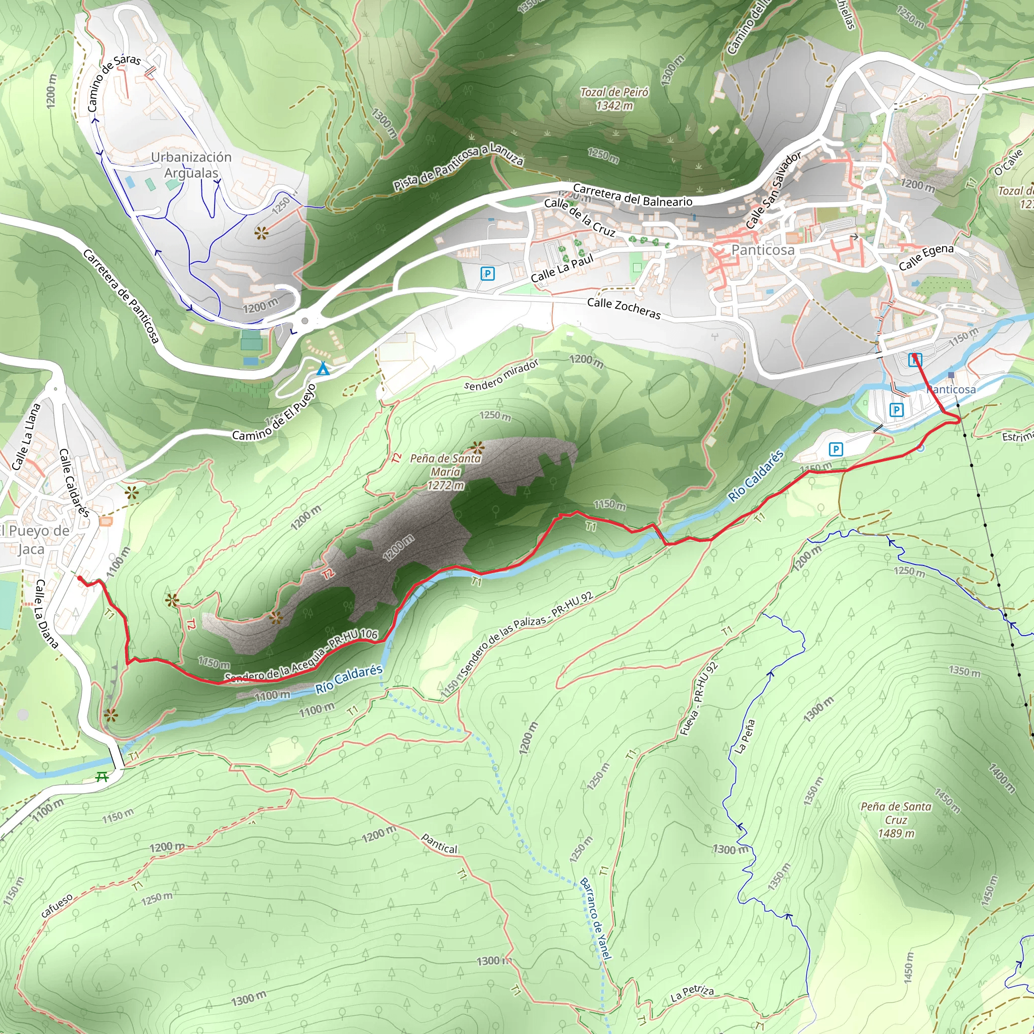 Panticosa - El Pueyo de Jaca PR HU 106 mobile static map
