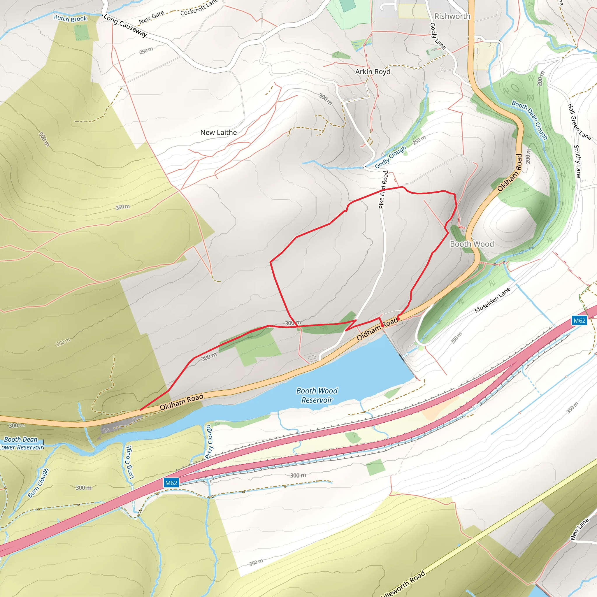 Booth Wood Reservoir Walk mobile static map