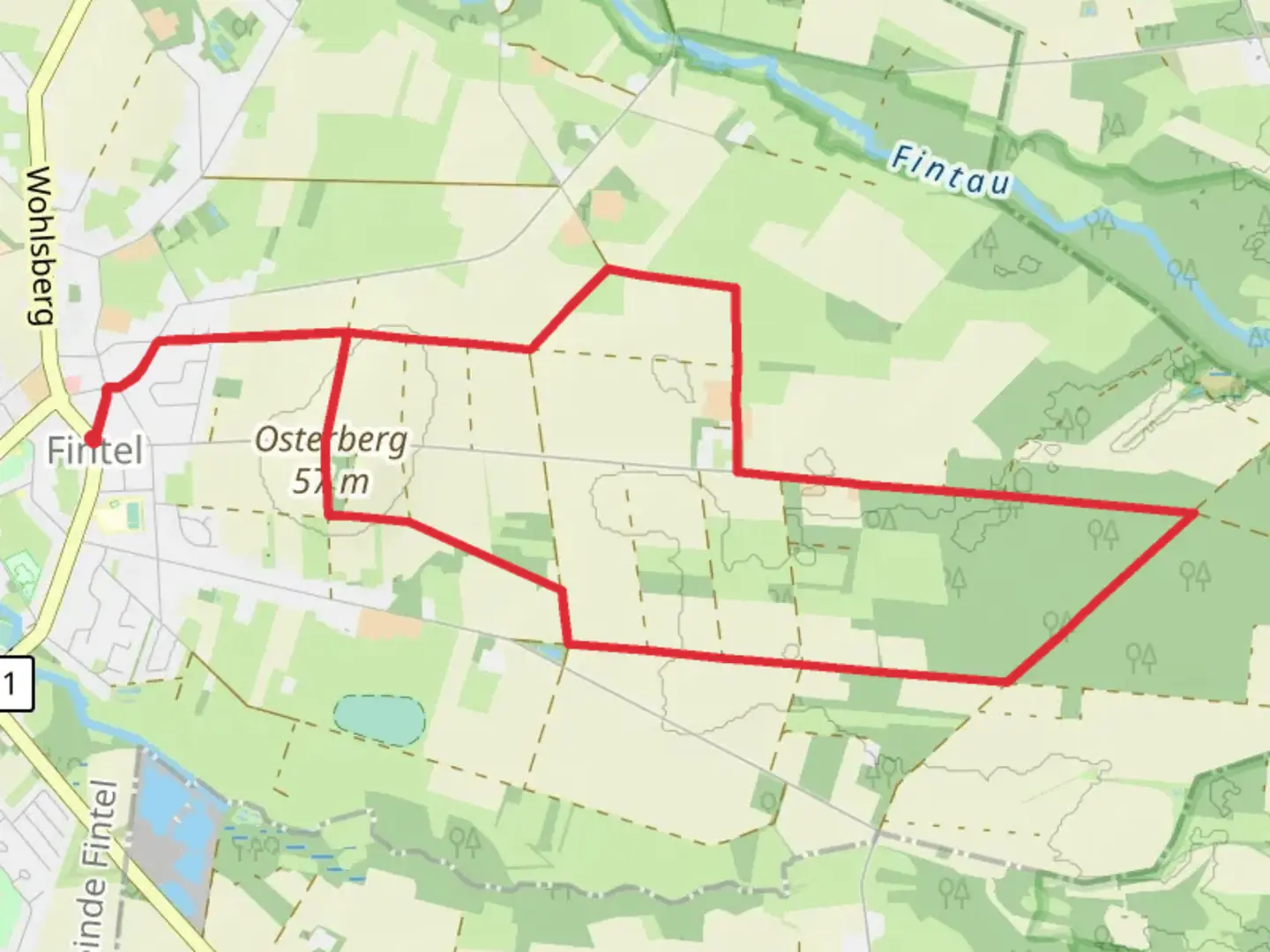 An image depicting the trail Nordpfad Osterberg and its surrounding area.