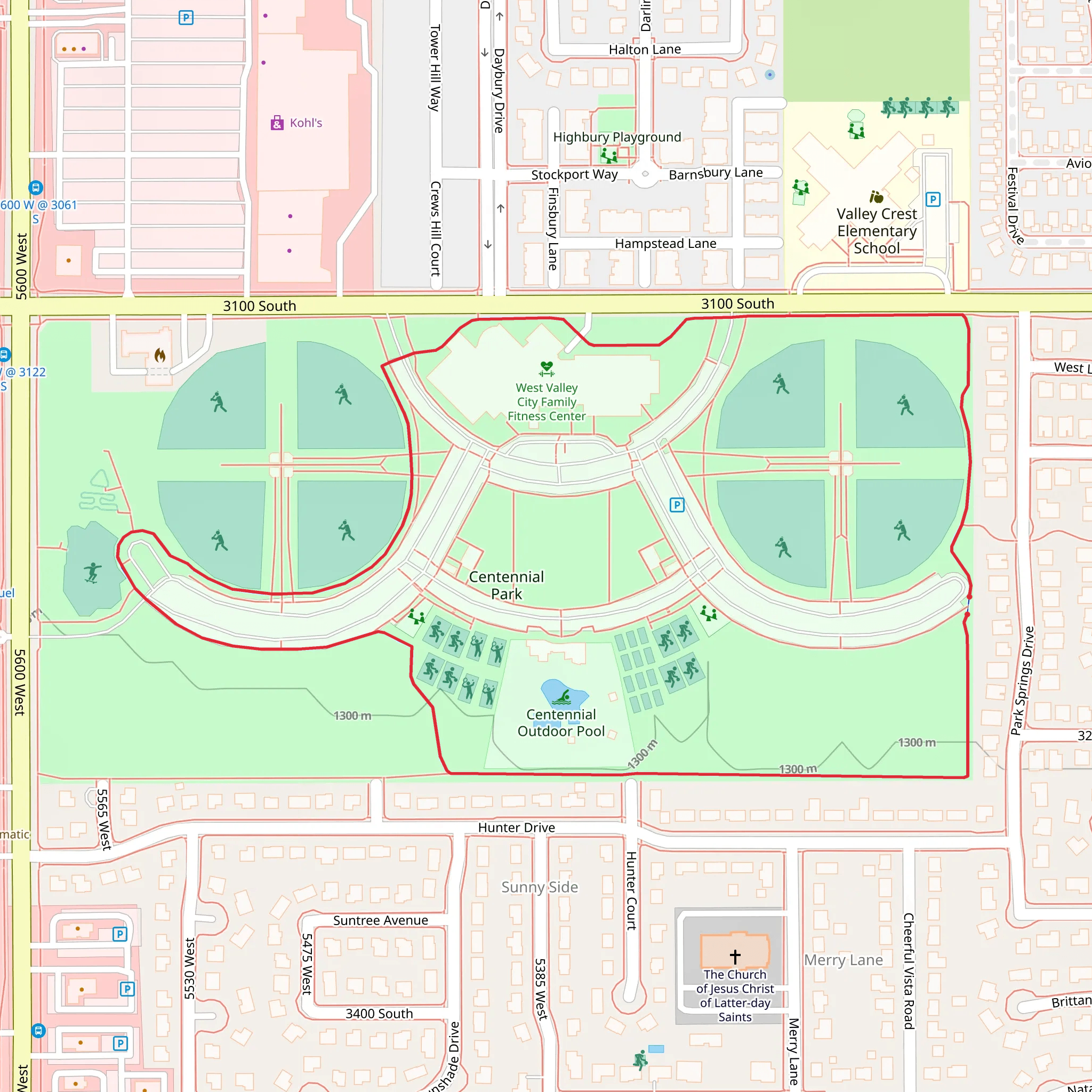 Centennial Park Loop mobile static map