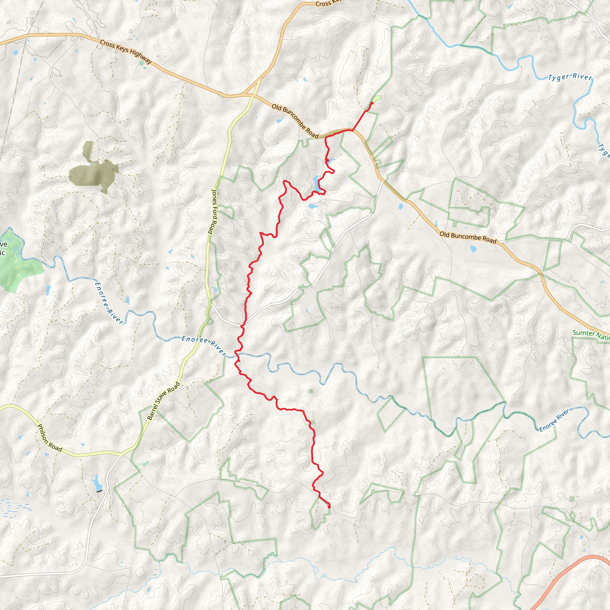 Palmetto Trail Enoree Passage mobile static map
