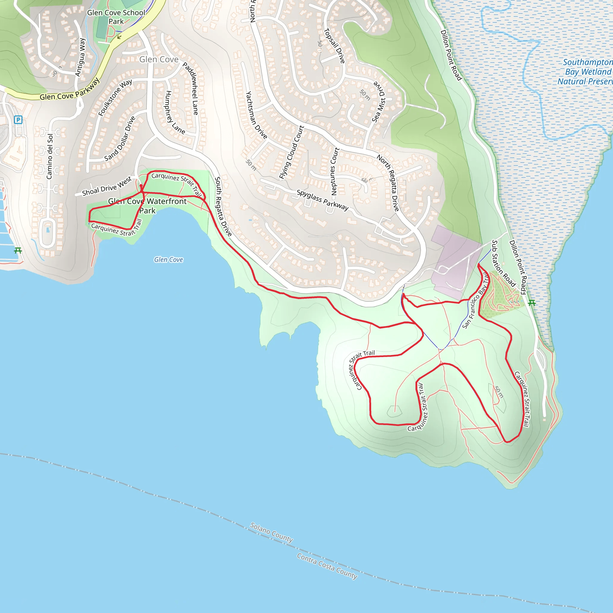 Carquinez Strait and San Francisco Bay Loop Trail mobile static map