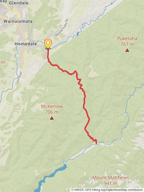 Whakanui Track mobile static map