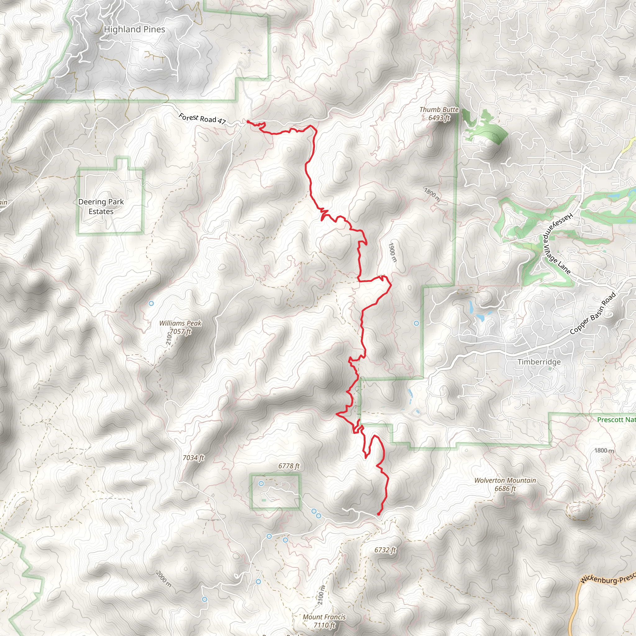 Cold Spring and Potts Creek Trail mobile static map
