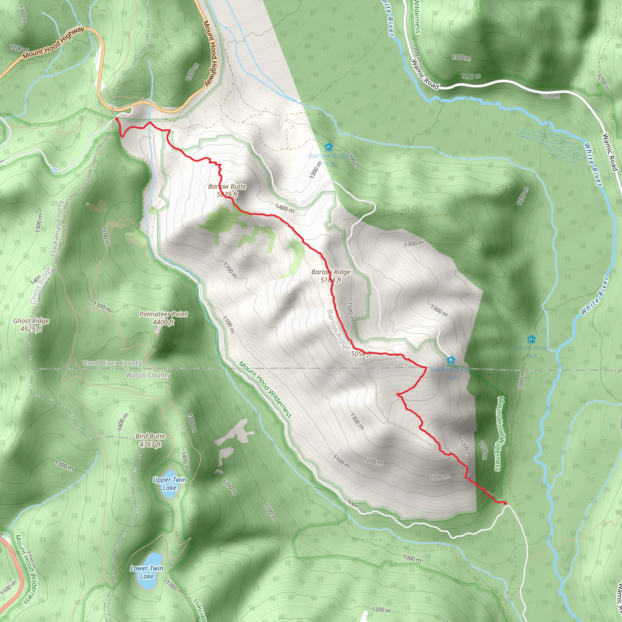 Barlow Ridge Trail mobile static map