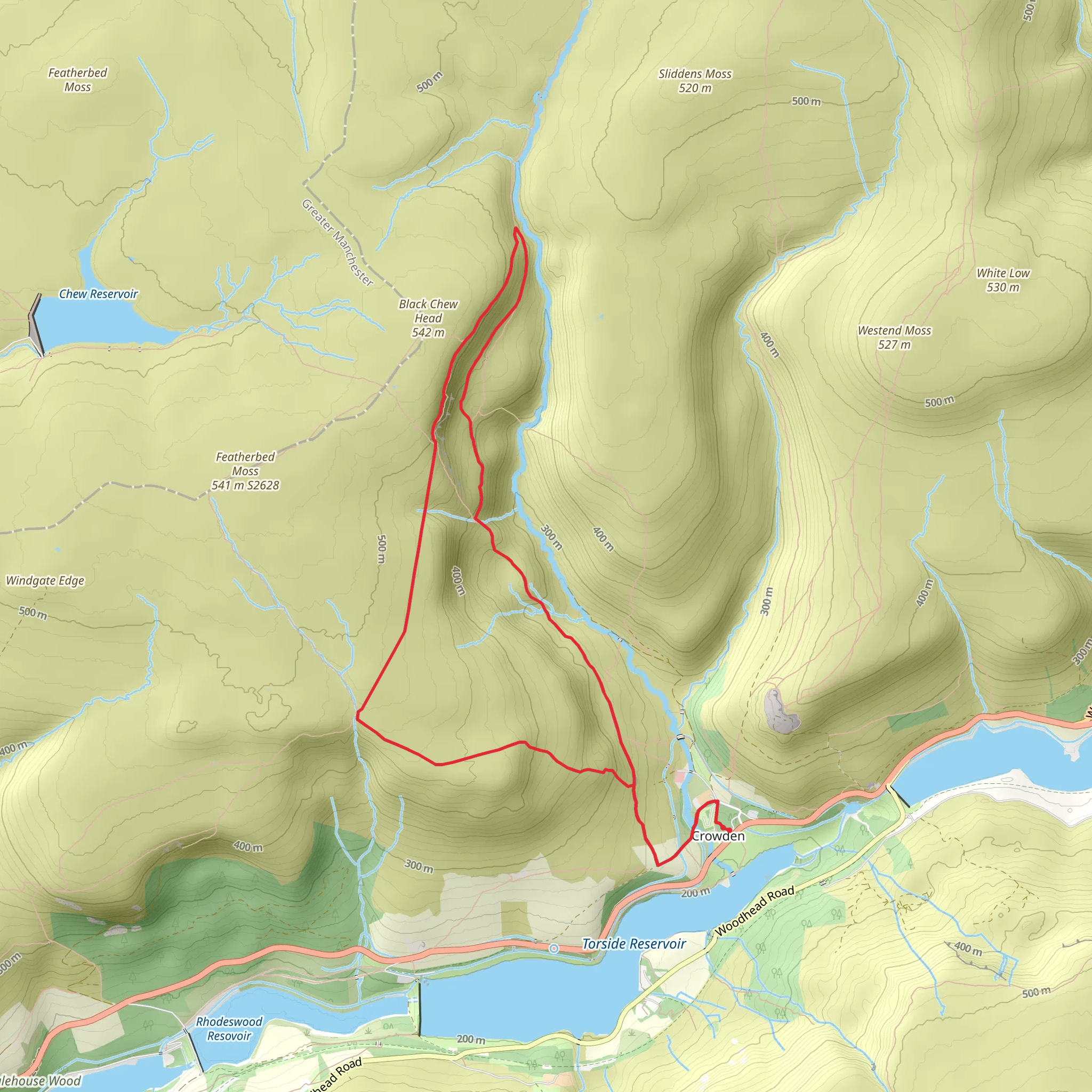 Lad's Leap and Laddow Rocks mobile static map