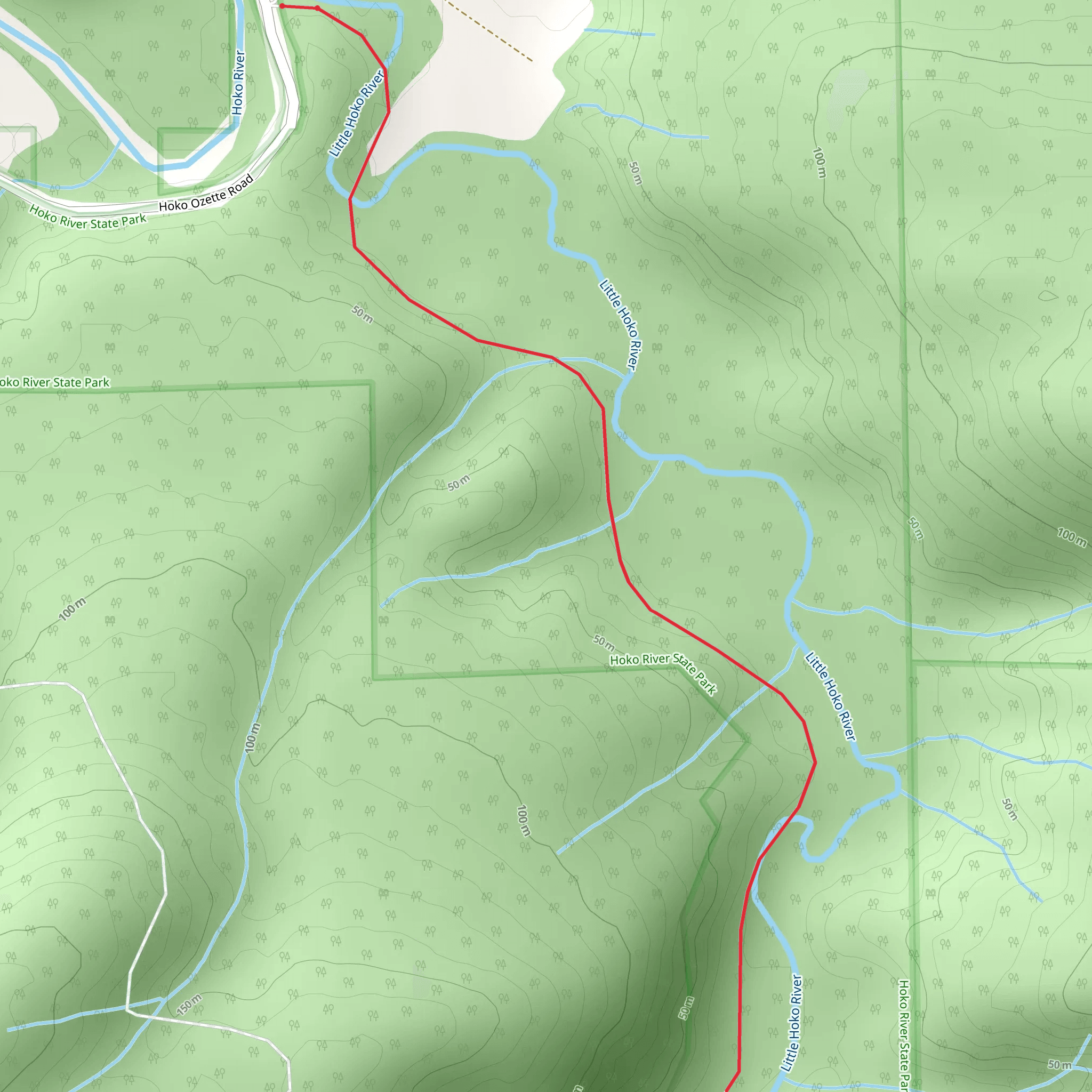 Little Hoko River Out and Back mobile static map