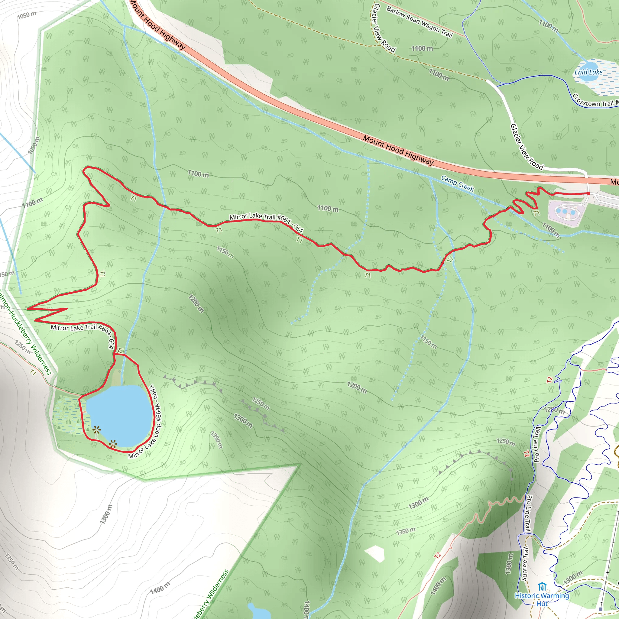 Mirror Lake via Mirror Lake Trail mobile static map