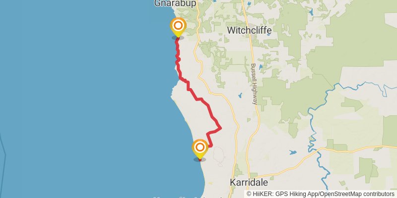 Cape to Cape Track stage 5 Map