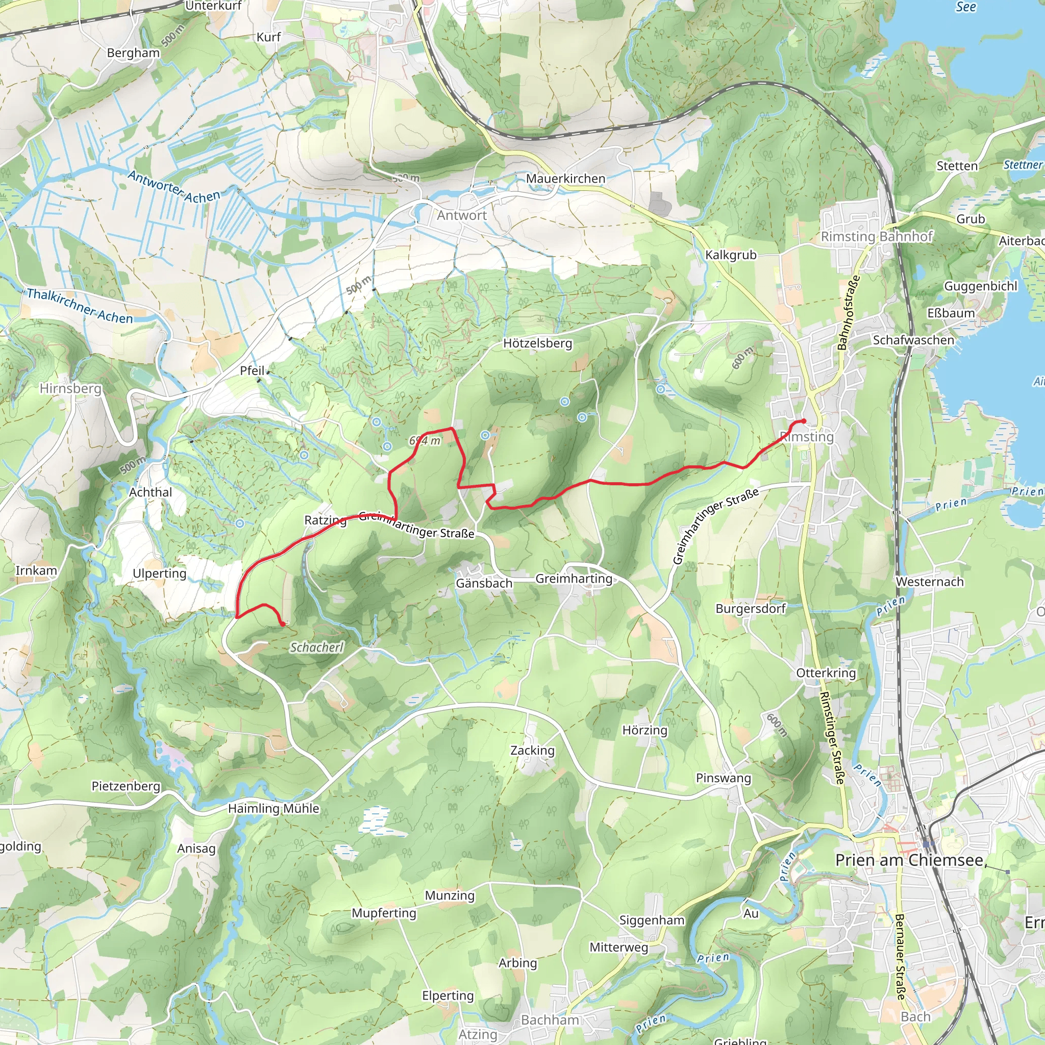 Rimsting to Schacherl Walk via Ratzinger Hohe mobile static map