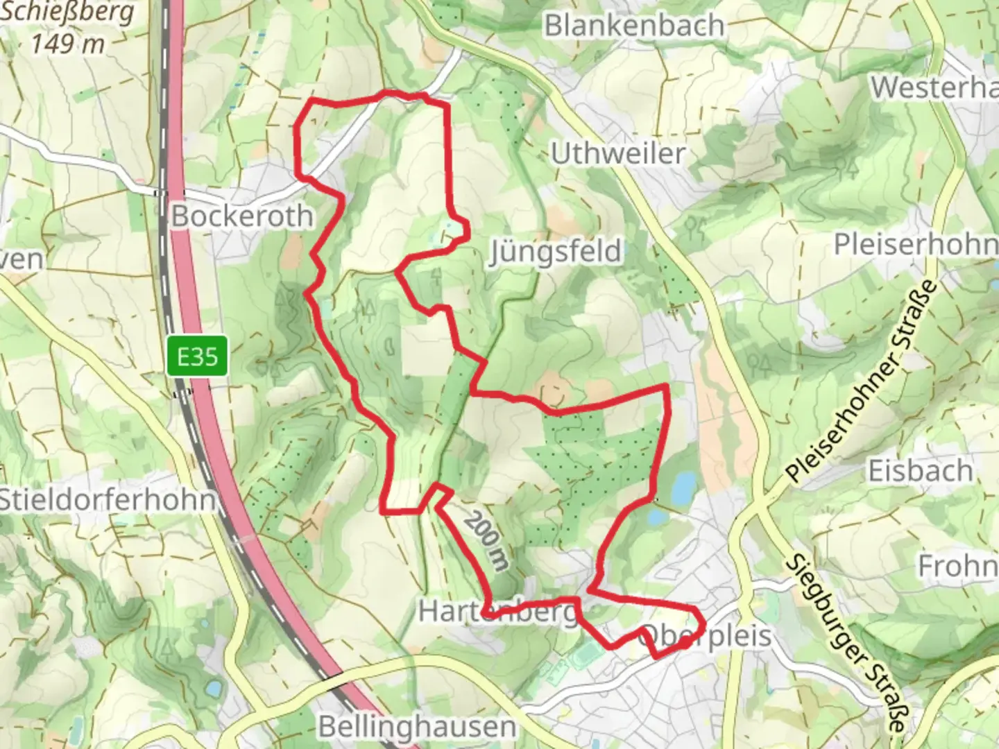 An image depicting the trail Kappelen Wanderung Loop and its surrounding area.