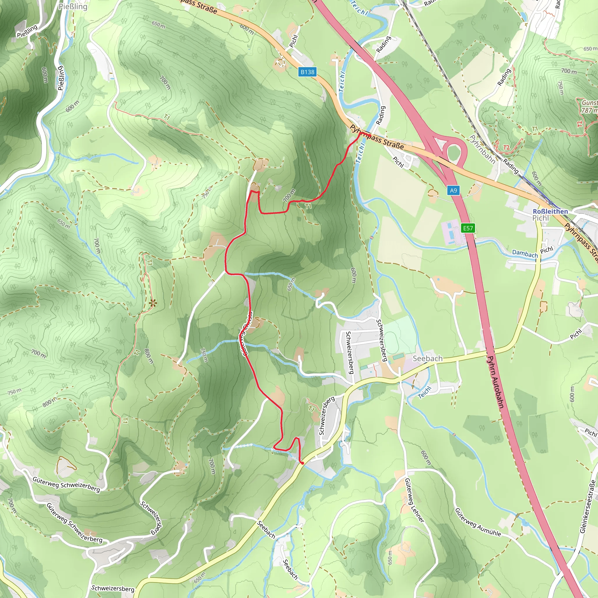 Schweizersberg - Teichlbrücke Pichl mobile static map