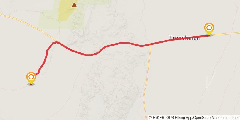 American Discovery Trail North Route stage 346 Map