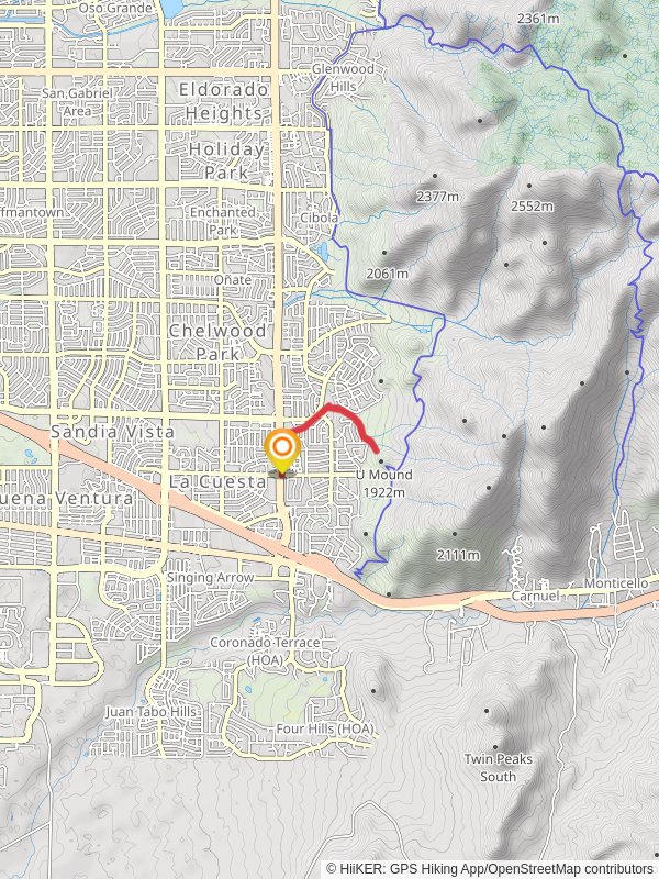 Tramway Trail and South Lomas Channel mobile static map