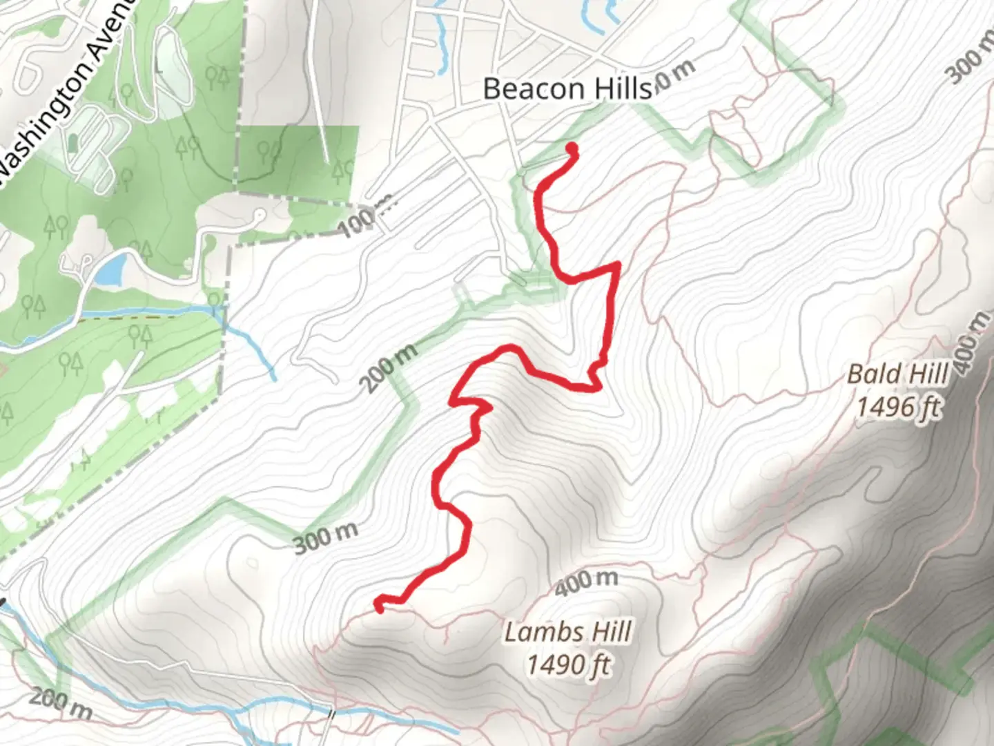 An image depicting the trail Overlook Trail - Red and its surrounding area.