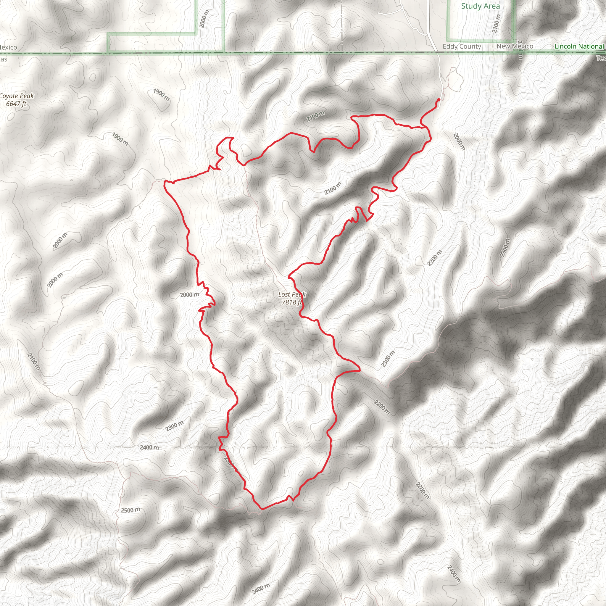 Bush Mountain and Tejas Loop Trail mobile static map