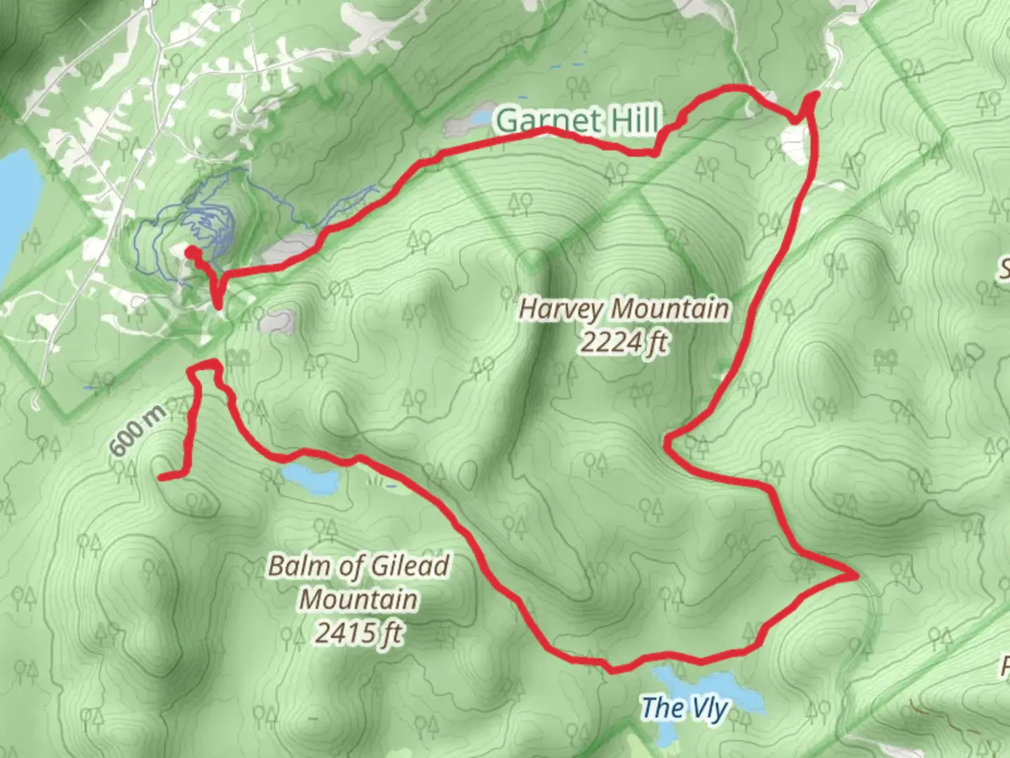 An image depicting the trail Balm of Gilead Mountain Trail and its surrounding area.