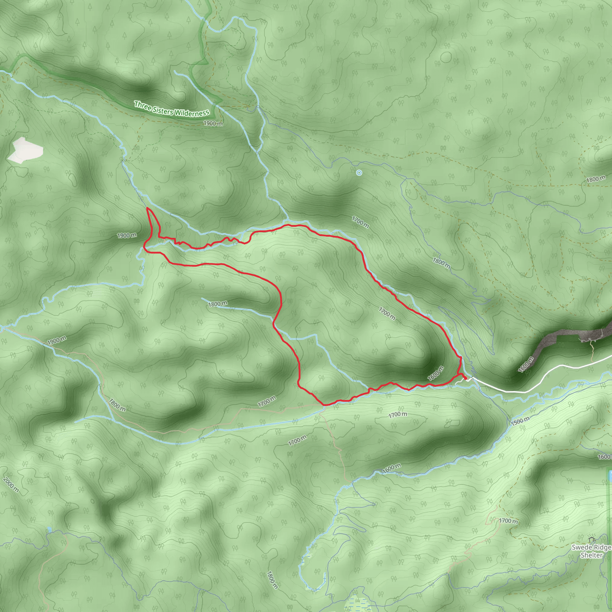 North Fork and Swampy Lakes Loop Trail mobile static map