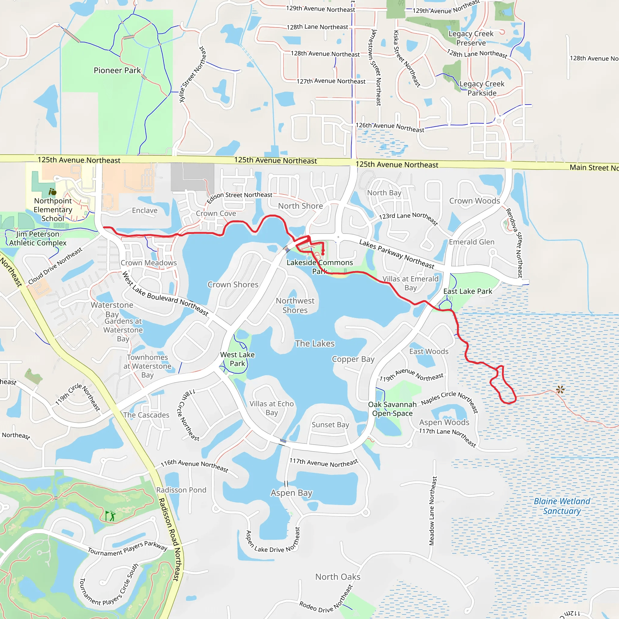 Bunker Chain of Lakes Regional Trail mobile static map