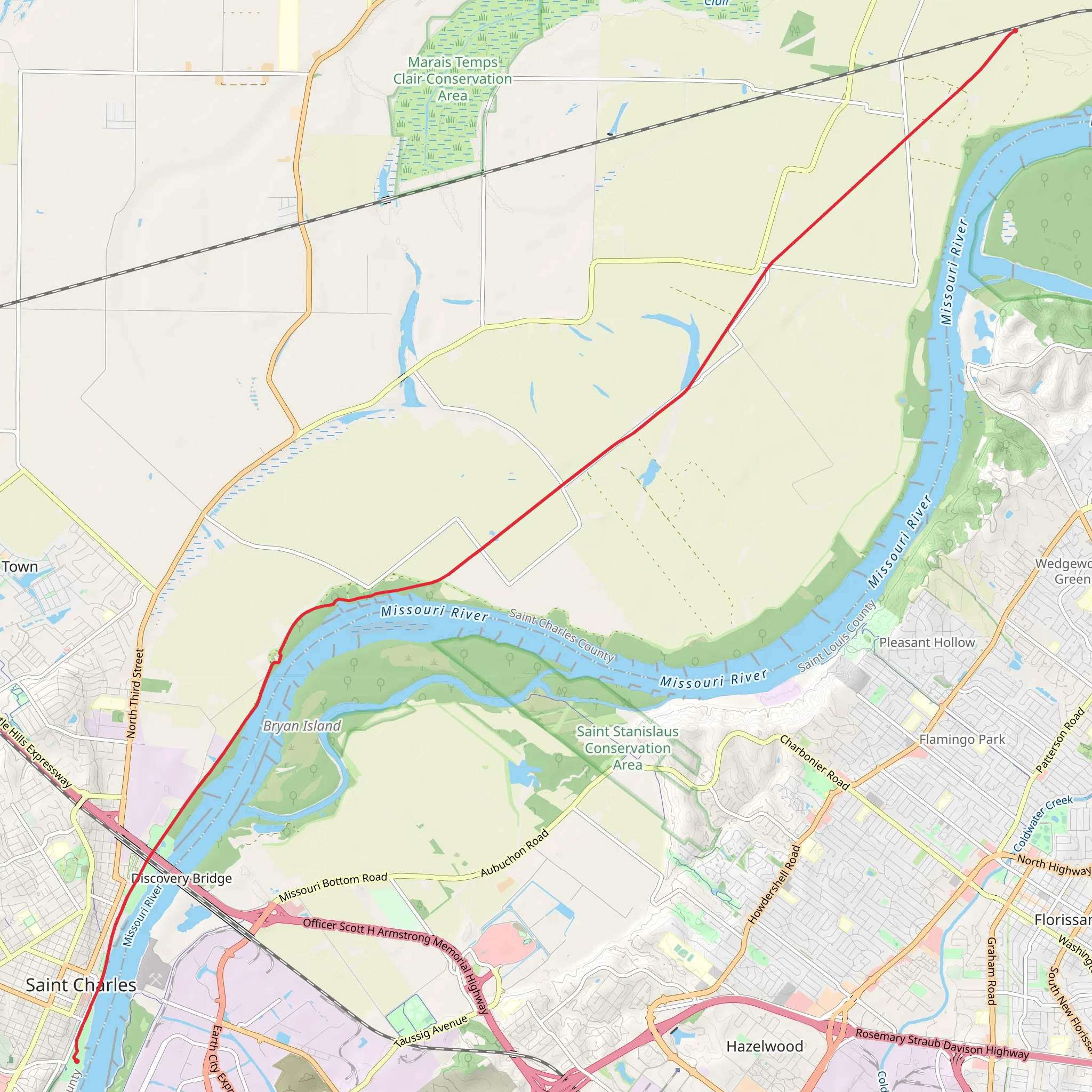 Katy Trail State Park mobile static map