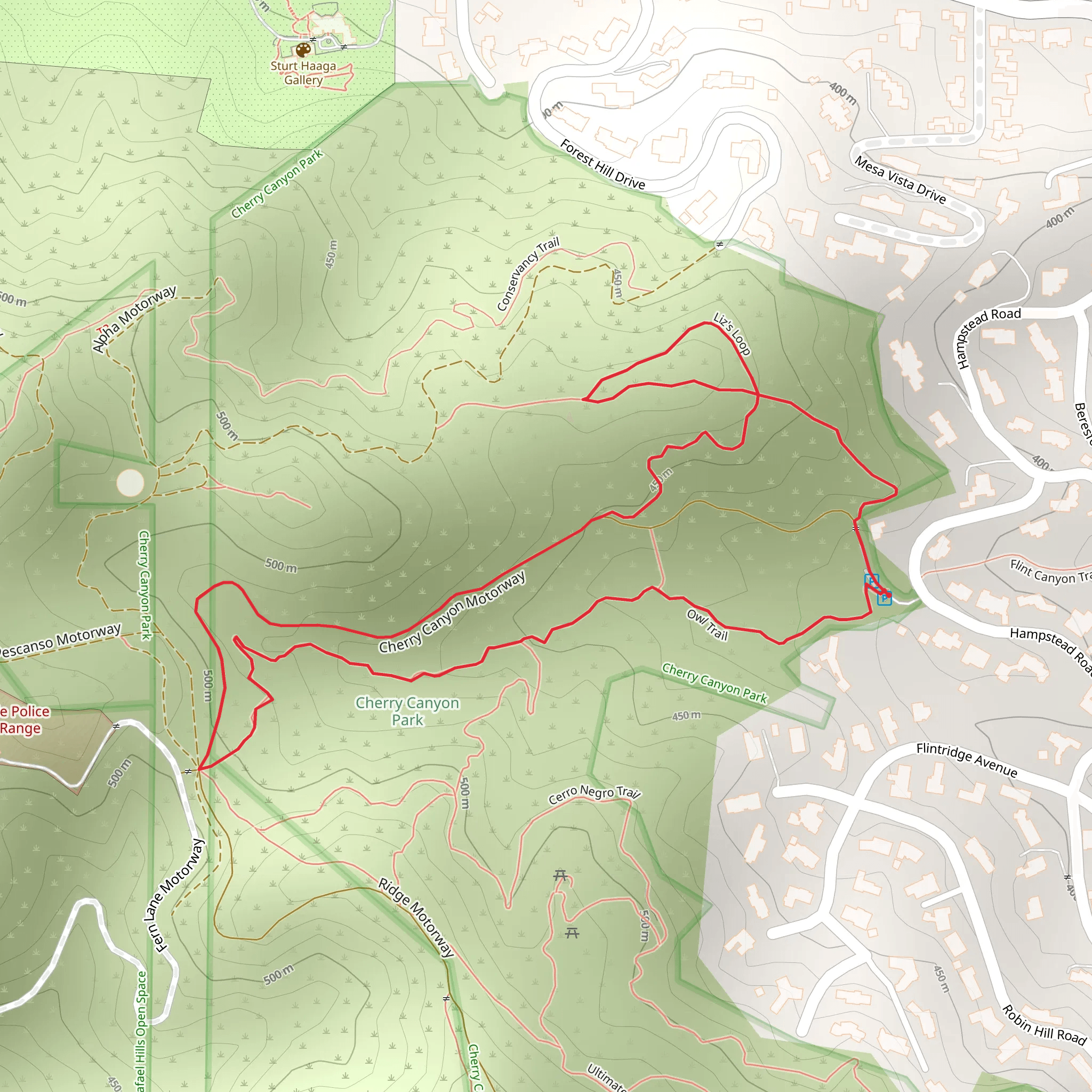 Owl and Liz's Loop Trail mobile static map