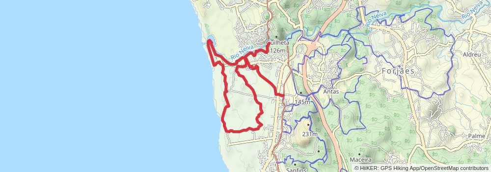 Camino Portugues da Costa alt 5 Map