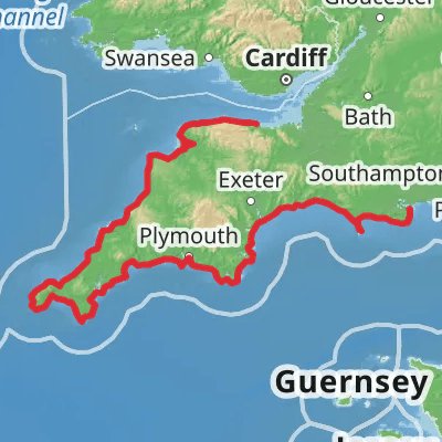South West Coast Path mobile static map