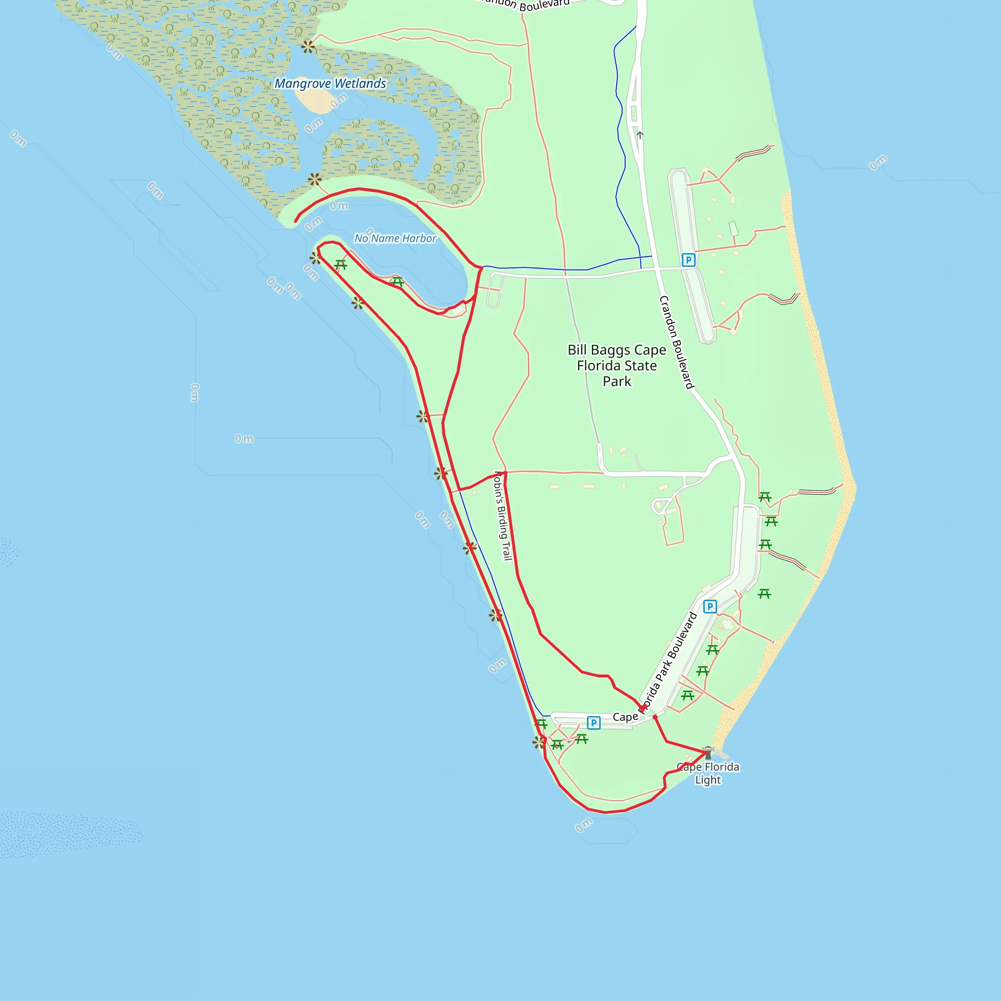 Robin's Birding and No Name Harbor Loop Trail mobile static map