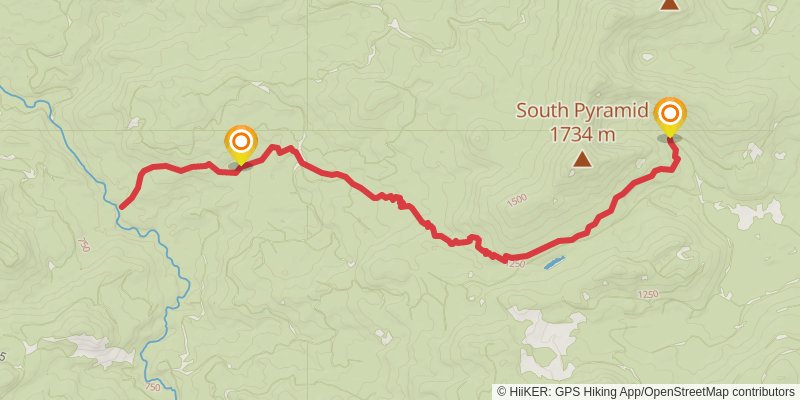 South Pyramid Creek Trail stage 2 Map