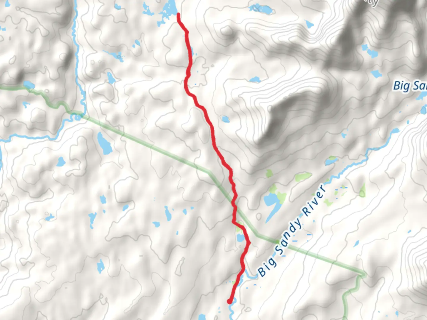An image depicting the trail Dads Lake via Fremont and its surrounding area.