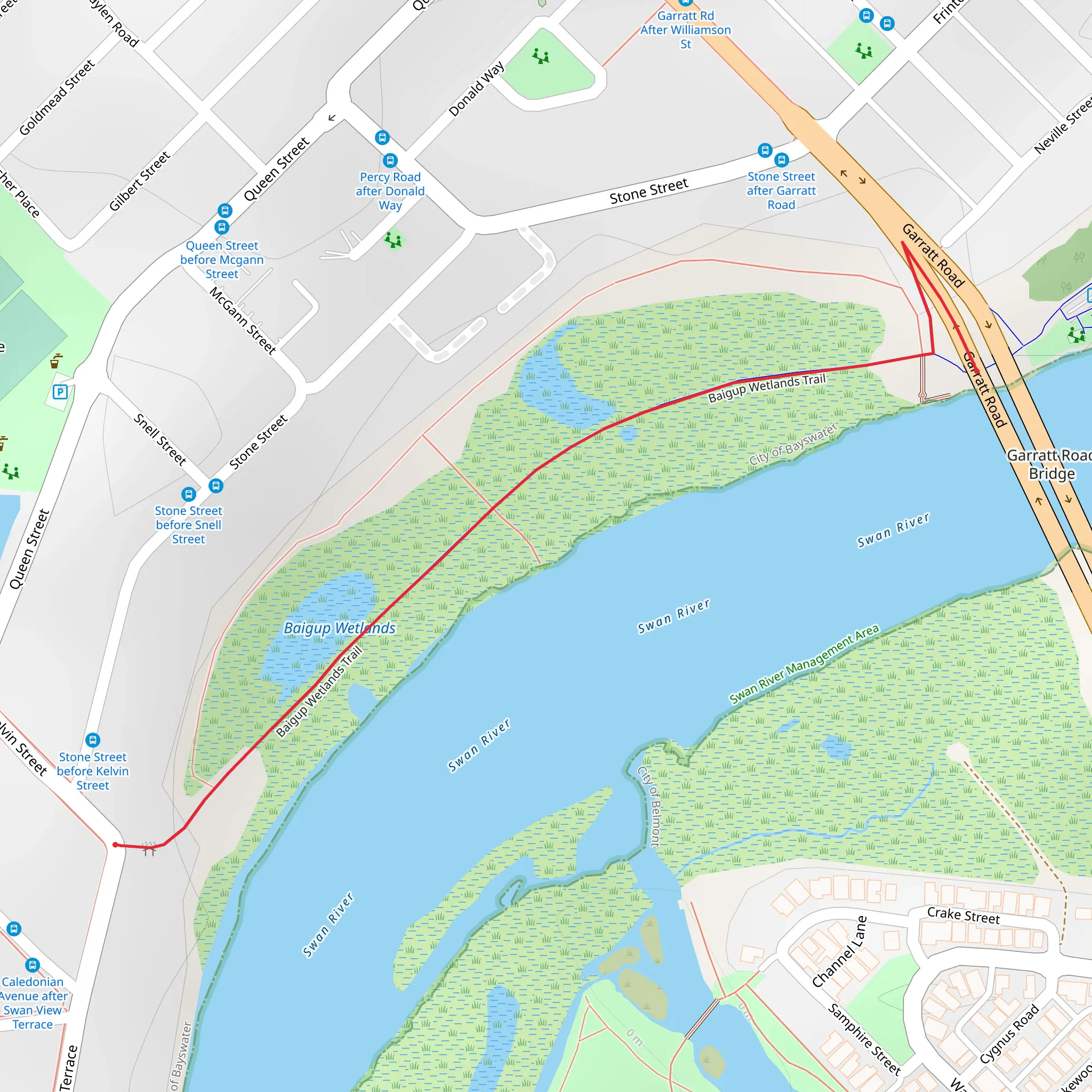 Baigup Wetland Trail mobile static map