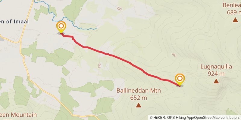 Keadeen and Slievemaan Mountain Walk stage 2 Map