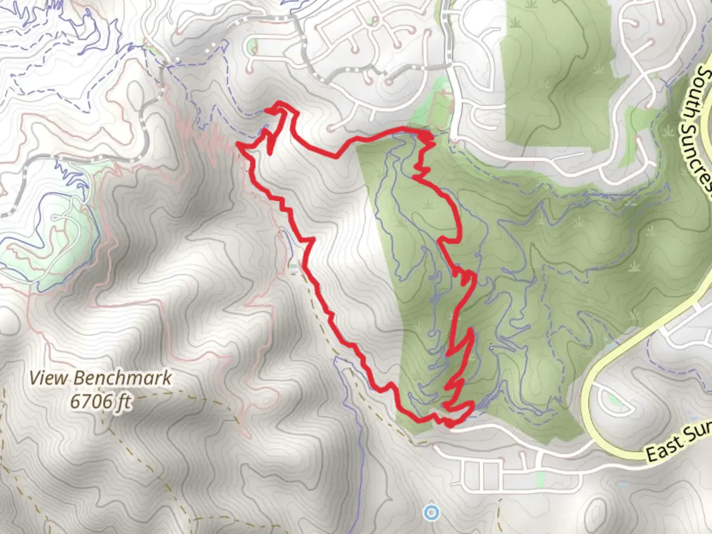 An image depicting the trail Maple Hollow South, Eagle Crest and Vertigo Trail and its surrounding area.